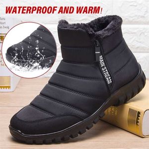Buty zimowe Mężczyźni Wodoodporne Buty Śnieżne Płaskie Casualowe Buty zimowe Buty Do Wo Plus Size Para 211101