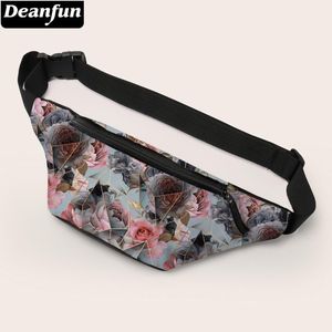 Deanfun Belt Bag For Women Elegant Flowers Mönstrade Fanny Pack Travel Cross Body Chest Påsar Midjeväska18070