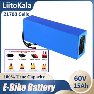 Liitokala-bicicletta elettrica 60v 15ah 21700 16 s3p pacco batteria assemblato agli ioni di litio 60v 3000w nuovo di zecca originale