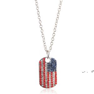 Newus flag алмазное кулон ожерелье личности армии бренда кристалл кулон американский флаг украшения ожерелье вечеринка ювелирные изделия подарок ewa4927