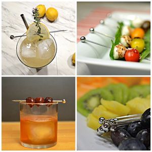 Cocktail Pick Stainless Steel Fruit Sticks Bar Tools Drink Stirring Sticks Martini Picks Party Wedding Accessory Utilities
