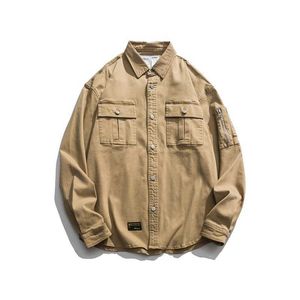 Outono Casaco Militar Casaco Khaki Preto Casaco Tático Casaco Ao Ar Livre Estilo Exército Estilo Algodão Roupas Masculino Casual Alta Qualidade 210603