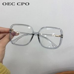 特大の正方形メガネ女性ファッションクリアレンズフレームレトロなプラスチック光学眼鏡フレームの女性O884サングラス