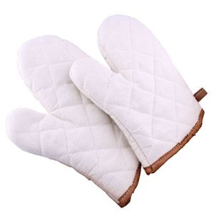 Baking Glove mitts Kitchen Tools High Temperature Gloves Cotton Thickened Microwave Oven Mitts Beige 1222139