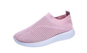 Kvinnor Sticka Sock Shoe Paris Designer Sneakers Flat Platform Lätta Trainers High Top Quality Mesh Bekväma Casual Shoes 7 Färger 011