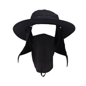 Cycling Caps & Masks Outdoor Sun Hat Summer Hiking Hunting Waterproof UV Protect Fisherman Fishing Cap Face Protector Anti Mosquito