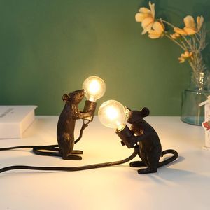 Night Lights Nowoczesne Mysz Zwierząt Lampa LED Lampa Stołowa Nordic Light Home Salon Sypialnia Nadłoże Restauracja Aisle Oświetlenie Decorativ