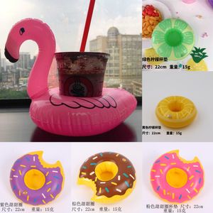 Inflatable Flamingo Drinks Cup Holder Swimming Pool Bathtub Cartoon Floats Floating Coaster Toys Donuts Fruits Balloon Water Ball Ice Cream Mug Holders G71AN1J