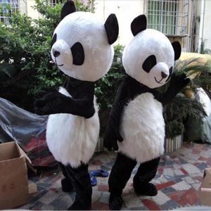 Halloween Panda Maskottchen Kostüm Hohe Qualität Anpassen Cartoon Plüsch Tier Anime Thema Charakter Erwachsene Größe Weihnachten Karneval Fancy Kleid