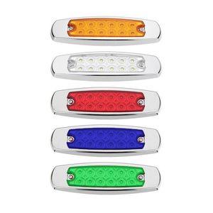 2021 neue Streifen 1Pack 12V Rot/Blau/Grün/Weiß Bernstein Seite Marker Licht Abstand 12-LED Lkw Anhänger Für Peterbilt Warnung