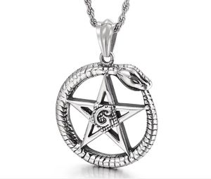 Casting Inverted Pentagram Pendant Charms Pagan Vika star Men's 316L Stainless Steel Necklace For Holiday Gifts Jewelry