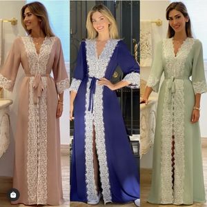 Königsblaue Spitze-Abschlussballkleider, formelle Abendkleider, Naher Osten, Mulismus-Party, 3/4 lange Ärmel, Chiffon, besondere Anlässe, Übergröße, arabischer Stil