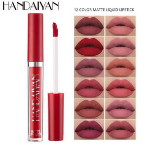 Handaiyan 12 Kolor Mini Cienka Tube Lip Gloss Ciecz Matowy Szminka Kolory Płeć Długotrwałe Makeup Natural Lips