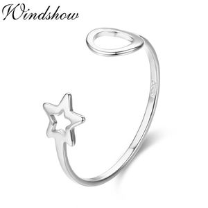 Cluster Rings Cute Pure 925 Sterling Silver Full Moon & Star For Women Girls Jewelry Finger Toe Anillos Bague Argent Aneis Bijoux Anillo