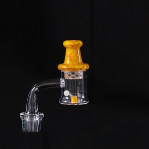 Quartz Banger Tırnak Sigara Aksesuarları 14mm 18mm Erkek Vuliauvuliau Bulge Renkleri UFO Cam Kabarcık Dönen Karbonhidrat Kapağı ve Terp İnci Dab Rig Cam Bongs