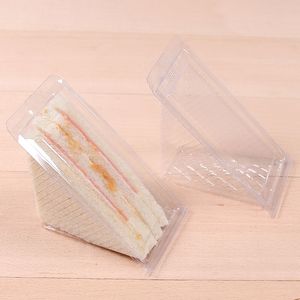 Scatole per imballaggio di torte in plastica per panini, scatole per fette di pizza, snack, contenitore trasparente per pasticceria