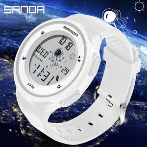 Sanda New Student Leed Watches Динамическая астронавта моды Trend мужская и женская нота для часы электронные часы будильники G1022