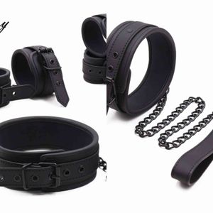 Nxy vuxna leksaker thierry pu läder smprodukter armband manschetter fotled halsband set bdsm bondage sex hancuffs cosplay tillbehör 1130