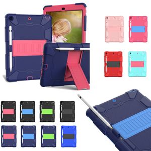 3 i 1 Defender Kids Case Strong Hard PC Hybird Shocksäker Smart Stativ Skydd till iPad 11 2021 10.2 10.9 9.7 12.9 Luft 2 4 5 6 7 8 Tab A7 Lite Tab A 10.1