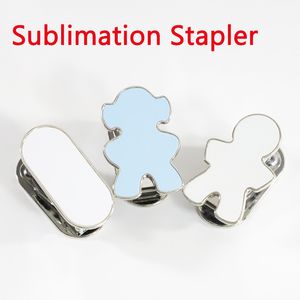 Sublimationsämnen Stapler Metal Desktop Staplers Stationery Mini Office Binding Machine DIY Heat Transfer Coating Stationery