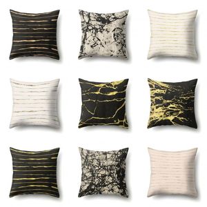 Cushion/Decorative Pillow Geometric Case Marble Striped Cushion Cover Polyester Pillowcase Waist Throw Pillows Living Room Set Sofa Car