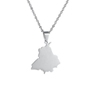 Naszyjniki wisiorek ze stali nierdzewnej Indie Punjab State Map Neckalces dla kobiet unisex etniczna biżuteria