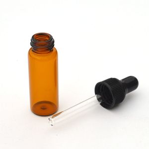 20pcs Amber 5ml Glass Bottle Sample Vial For Essential Oil Perfume Tiny Portable