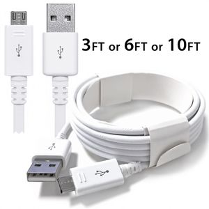 High Speed ​​1M 2M 3M Type C USB C Micro V8 Charger Cable för Samsung S8 S10 S20 S21 Huawei PC Mp3 Cord Line White Black