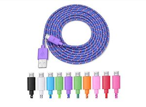 Flat Round Micro USB Cabos Tipo C Carregador Dados Sync Cabo Cabo 1M 2M 3M para Smartphone Samsung