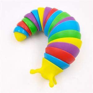 Hotsale Creative Articulowany Slug Fidget Toy 3d Edukacyjne Kolorowe Stresowe Zabawki Prezentowe Zabawki dla dzieci Bezpłatne przez EPACK YT199505