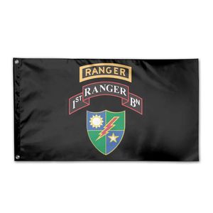 1. Tabur 75th Ranger Alayı Bayrakları Afişler 3 'X 5'FT 100D Polyester Hızlı Üretim İki Pirinç Grommets ile Canlı Renk