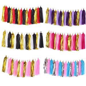 Party Decoration 15pcs Mixed DIY Tissue Paper Tassel Garland Wedding Kids Birthday Bachelorette Hen Decorations Baby Shower Favors Supplies