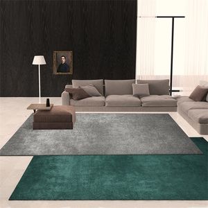 Moderno simples cor sólida sala de estar tapete mesa tapete quarto completo área grande estilo nórdico casa de banho para lavagem 210317