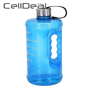 Grande capacità 2,2L bottiglia d'acqua sportiva con bloccaggio flip-flop coperchio esterno palestra shaker bottiglie formazione bevanda tazza brocca 211122