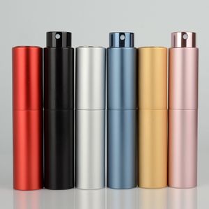 10ml Rotate Refillable Perfume Bottle Mini Traveler Aluminum Spray Atomizer Empty bottles A217285