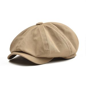 Botvela Big Large NewsBoy Cap Mäns Twill Bomull Åtta Panel Hat Kvinnor Baker Boy Caps Khaki Retro Hattar Man Boina Beret 003 LY191228