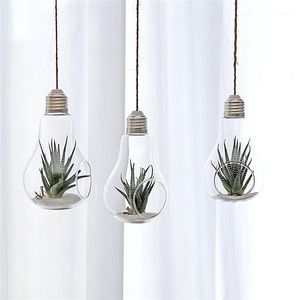 Storage Bottles & Jars 24 X D8 13cm Hanging Terrarium Flower Plant Glass Vase Light Bulb Shape Home Wedding Decor269q