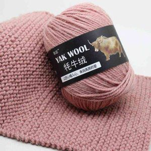 1 PC Najdroższa gruba gwint Mieszane Miękkie Miękkie Baby Wełniane przędzy Yak Cashmere do Dziania Dłoni przez 3,5 mm Szydełka Igła 100 G / Ball FZ004 Y211129