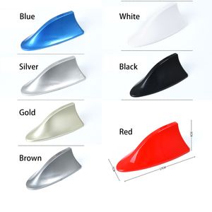Universal Car Roof Shark Fin Antenna Cover AM FM Radio Signal Aerial Adhesive Tape Base Fits Most Auto Cars SUV Truck