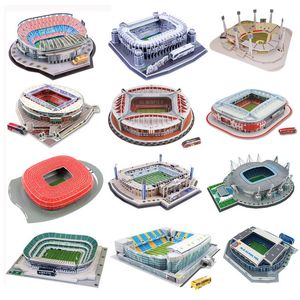 23 Style DIY 3D Puzzle Jigsaw World Football Stadium European Soccer Playground Assembled Building Model Toys for Children X0522