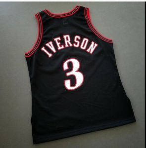 Homens para jovens personalizados Vintage Allen Iverson Vintage Champion College Basketball Jersey Size S-4xl ou personalizado qualquer nome ou número Jersey