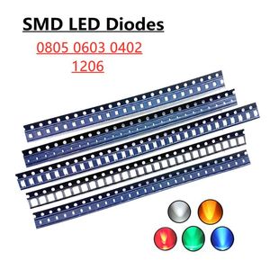 Perline chiare 100 pezzi 5 colori X 20 pezzi 5730 1210 1206 0805 0603 Assortimento di diodi LED Kit SMD Bianco Rosso Blu Giallo Verde