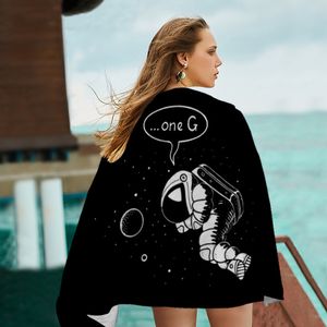 A mais recente toalha de praia impressa 160x80cm, espaço solidário de fibra ultra-fina de espaço espacial Velvet de dois lados de secagem rápida, suporte Logotipo personalizado