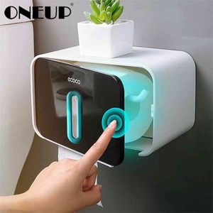 ONEUP Waterproof Toilet Paper Holder For Towel Bathroom Storage Box Roll Accessories 210818