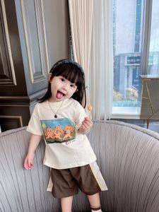 Pamuk T-Shirt Çocuklar Erkek Kız için Yaz Karikatür Kedi Kısa Kollu Tees Giysileri çocuk sevimli Üstleri