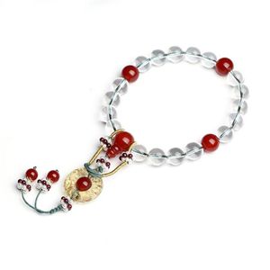 Perline, fili Dinastia Qing Bracciale stile stesso della regina Cristallo trasparente naturale 18 Diciotto perline Braccialetti di preghiera Accessori da donna Intero