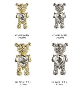 Nail Art Decorations Antique Silver Gold Plated Cute Bear Doll Handmade Shoes Charms Pendant DIY for Bracelet Necklace Charm