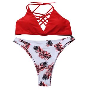 Women's Swimwear Brazilian Bikini 2021 Beachwear Women Bandeau Padded Push Up Swimsuit Set Conservative