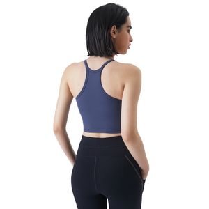 Yoga Vest with Bra Pad Women Tank Tops Camis Moisture Absorption Running Fitness Tee Style Sports Underwear Naked Gym Clothes