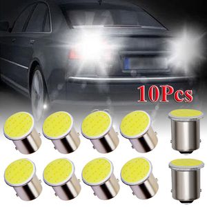 10st X P21W 1157 Bay15D 1156 BA15S P21W LED Turn Signallampa COB Car Interior Light Parkering Reverse Back Bromslampa Super Bright 12V D2.0